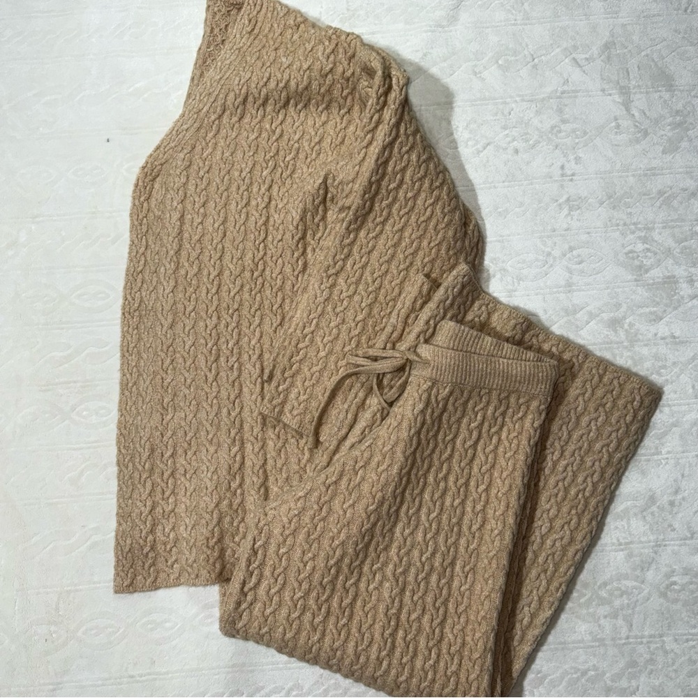 POL Cable Knit Sweater Set, cardigan & sweatpants